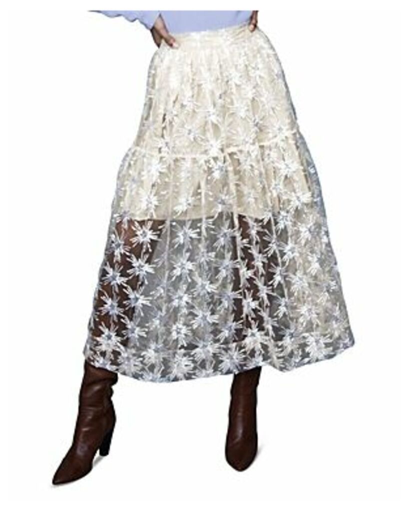Jizio Sequined Star Midi Skirt