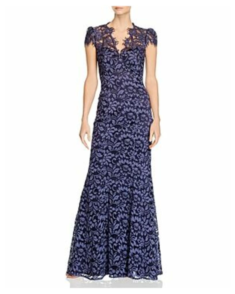 Scalloped-Edge Lace Gown