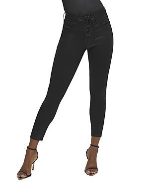 Good Waist Lace Up Jeans in Black014