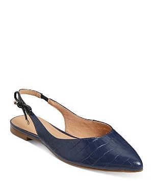 Women's Serena Pointed Toe Slingback Leather Flats