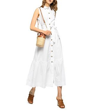 Sfrontato Sleeveless Belted Button Front Dress