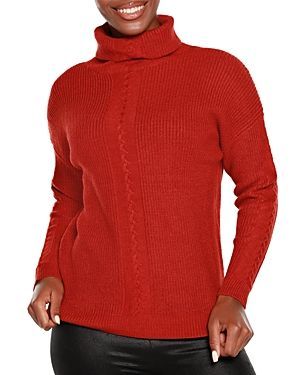 Cable Front Turtleneck Sweater