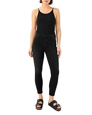 High Rise Ankle Skinny Jeans in Black Moon
