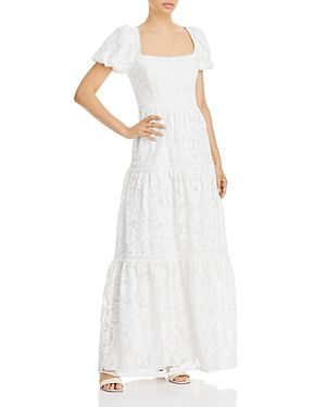 Lace Puff Sleeve Maxi Dress - 100% Exclusive