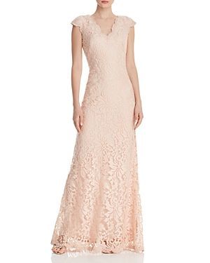 Cap Sleeve Lace Gown - 100% Exclusive