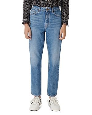 Pario High-Rise Cropped Straight-Leg Jeans in Blue