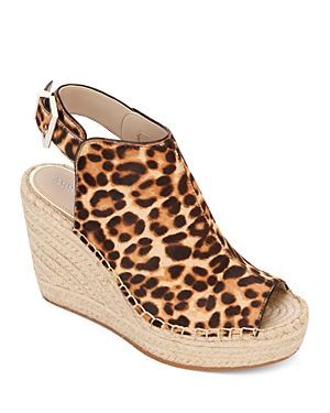 Women's Olivia Leopard Print Wedge-Heel Sandals
