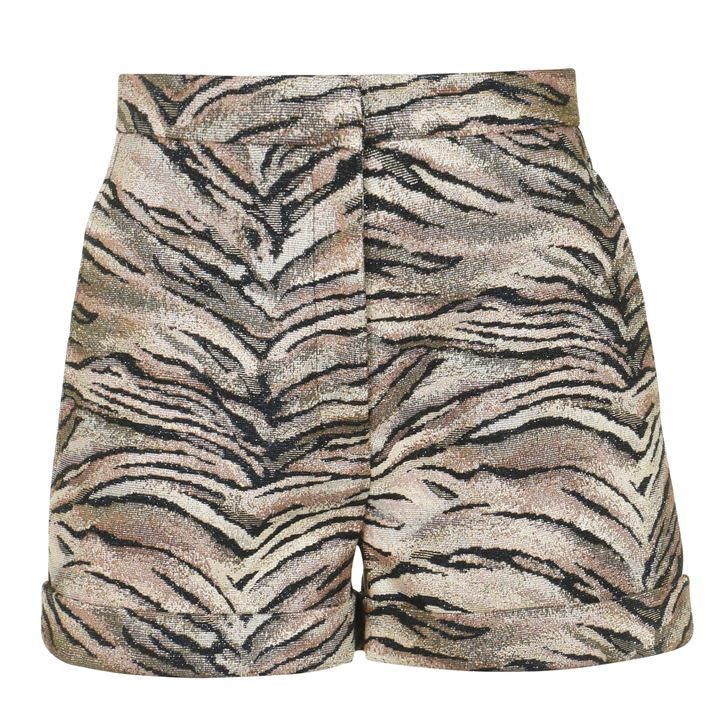 REDEMPTION Redemption Zebra Tailored Shorts - Brown