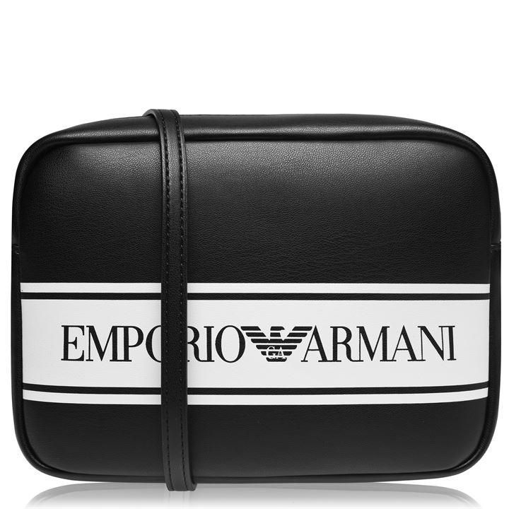 Emporio Armani Tape Cross Body Bag - Nero/Bianco