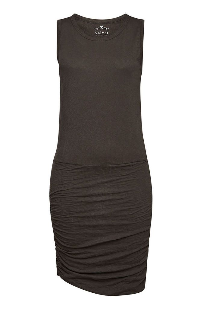 Velvet Macey Cotton Dress with Draped Sides