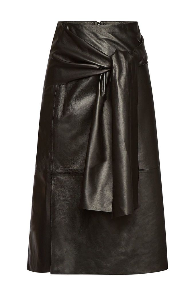Joseph Leather Midi Skirt