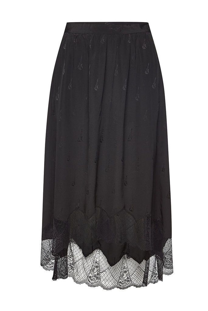 Zadig & Voltaire Joslin Silk Skirt with Lace