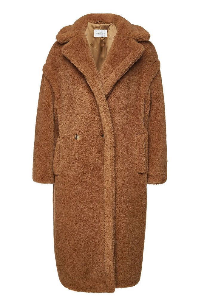 Max Mara Teddy Coat in Camel Wool and Silk