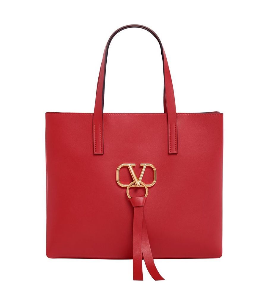 Leather VRing Tote Bag