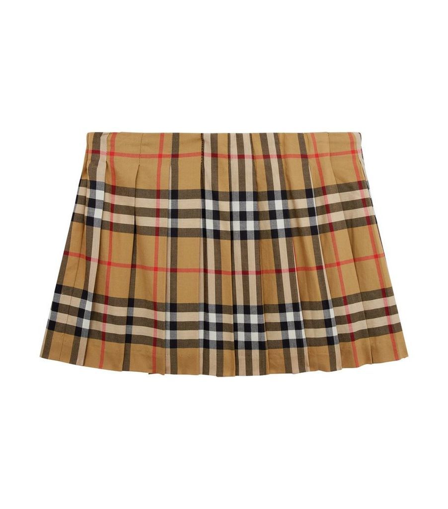 Vintage Check Pleated Skirt