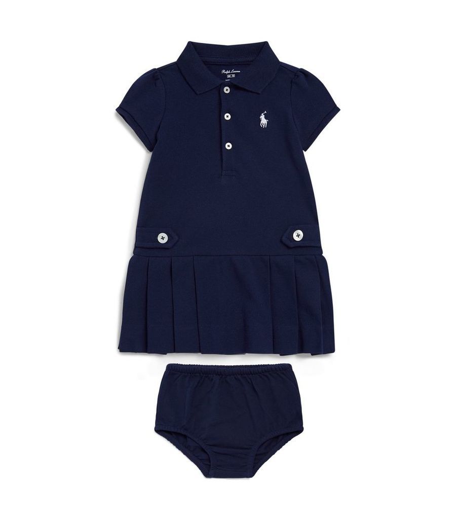 Flared Polo Dress with Bloomers