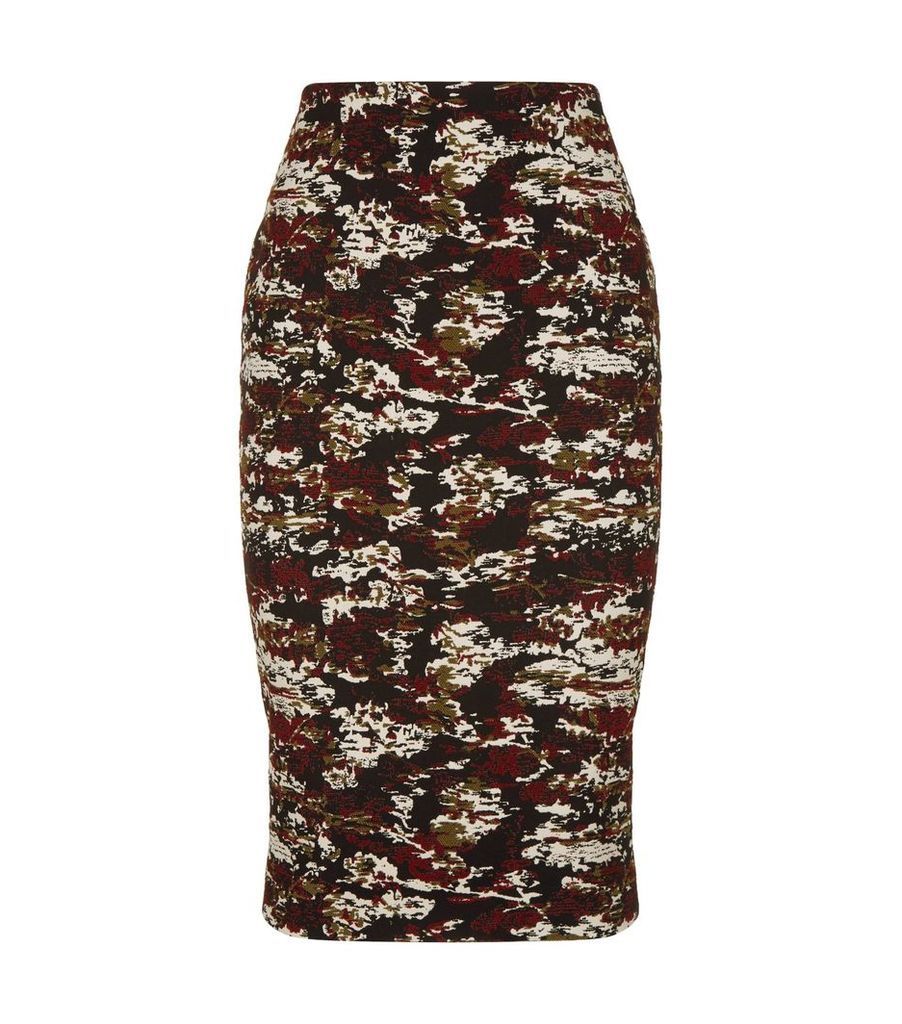 Abstract Print Pencil Skirt