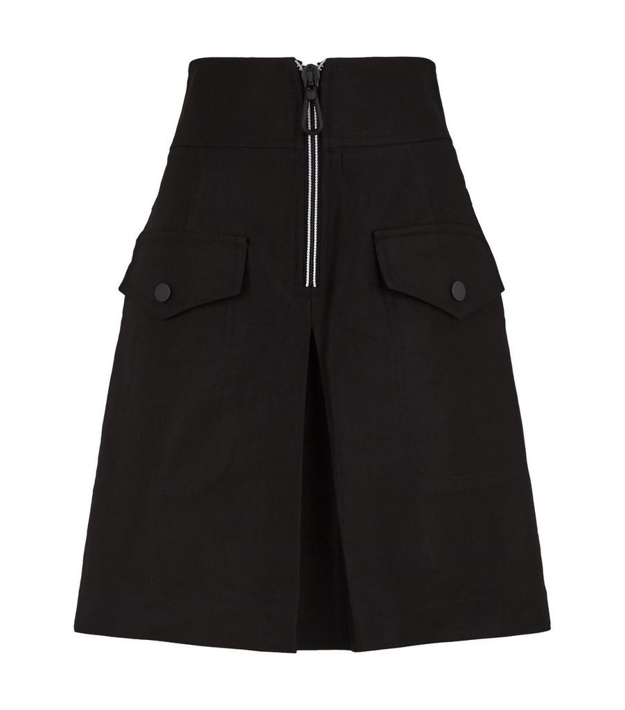 Contrast Zip Mini Skirt