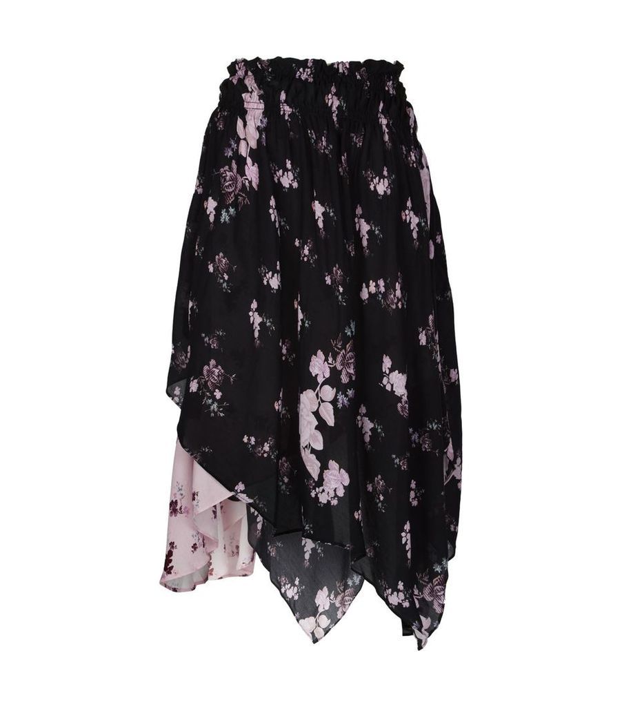 Rose Print Sumin Midi Skirt