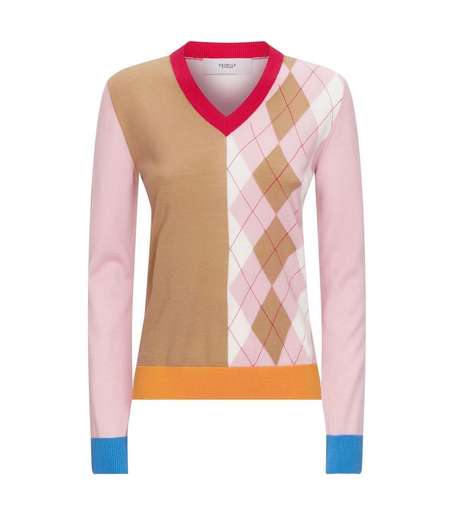 Colour Block Argyle Sweater