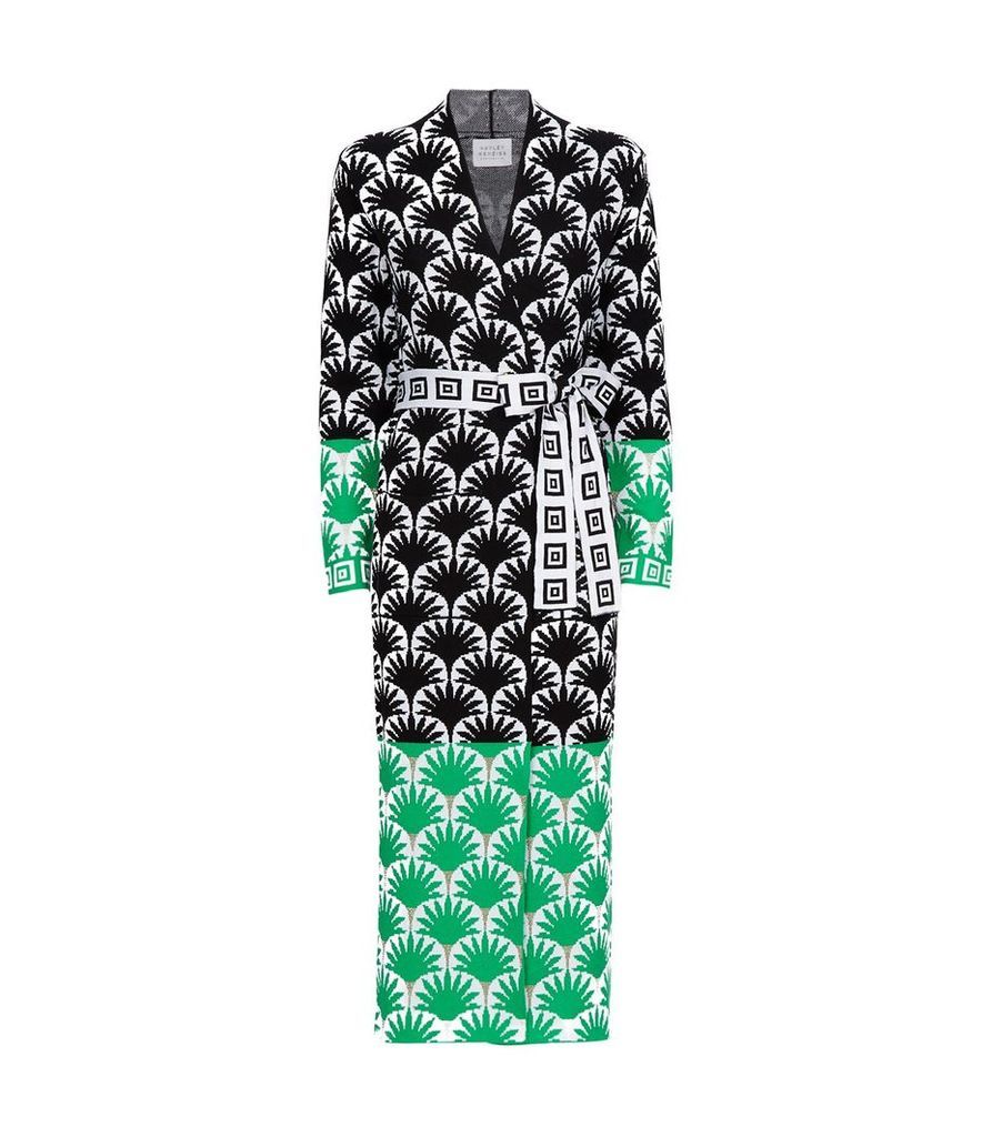 Marrakesh Palm Print Belted Duster