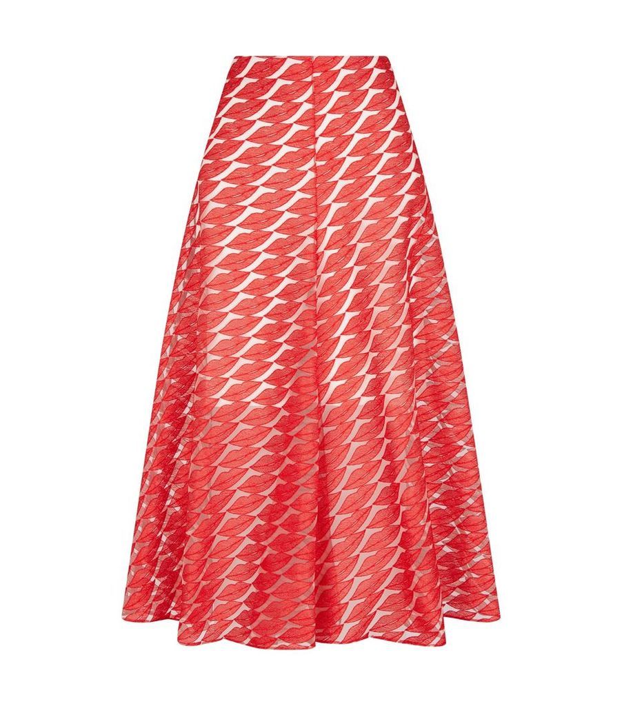 Jacquard Lips Midi Skirt