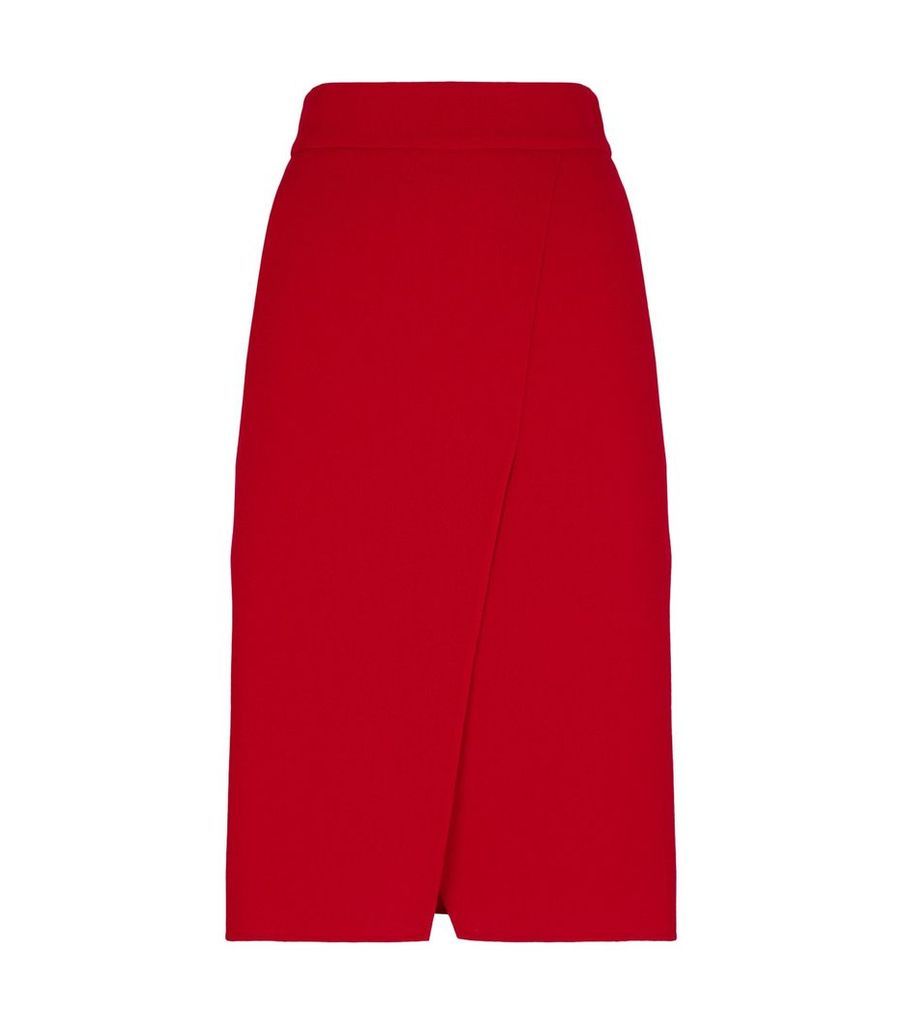 Carmine Wool Skirt