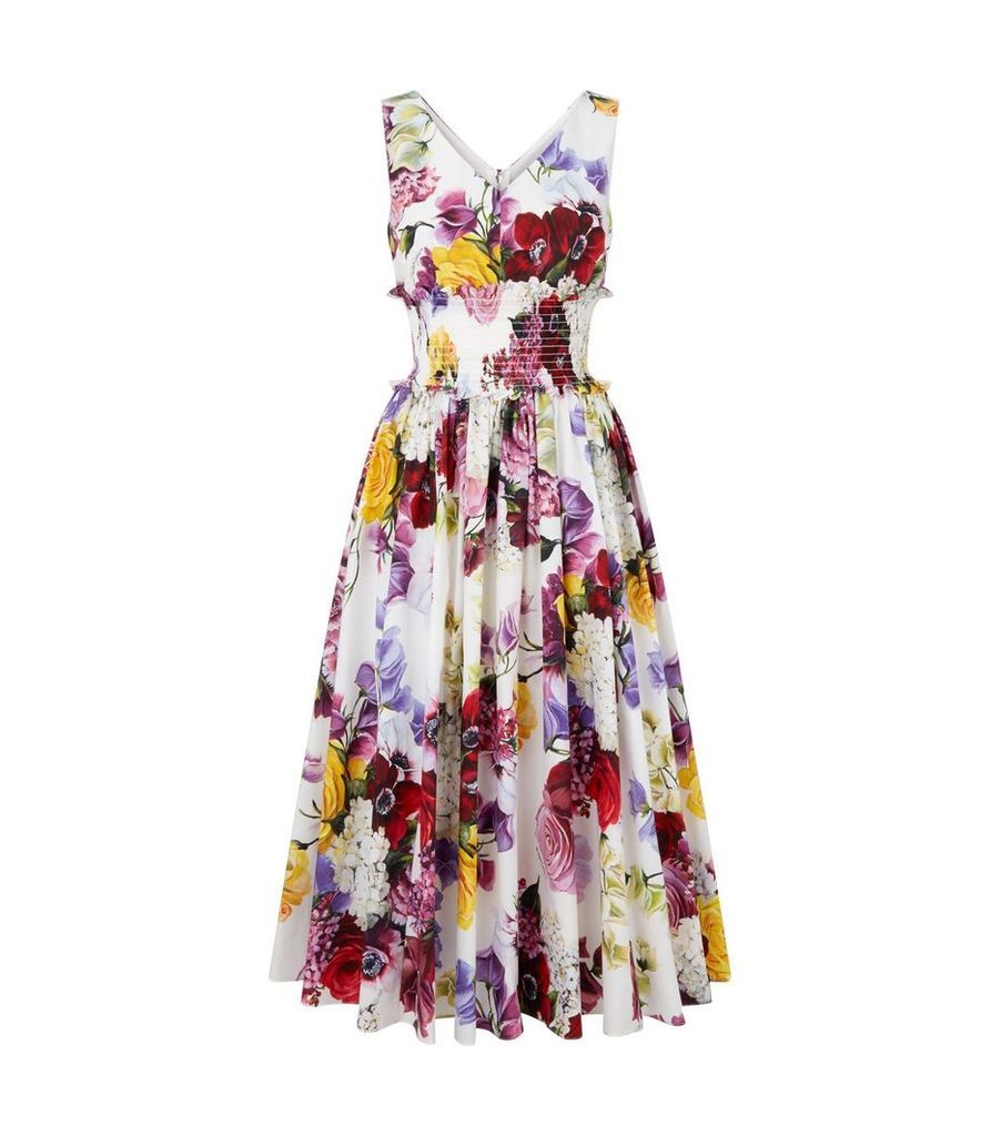 Floral Smocked Midi Dress