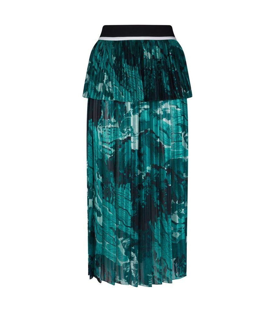 Abstract Printed Pleated Skirt