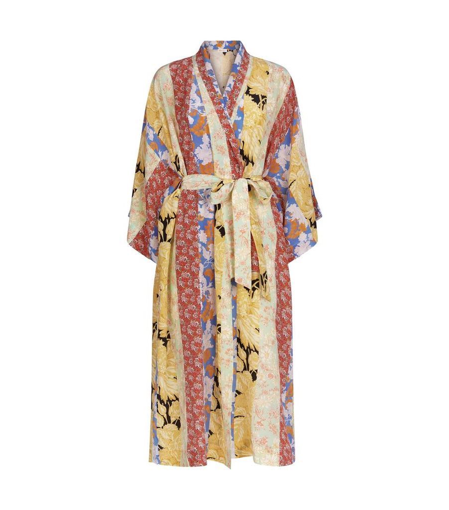 Nat Patchwork Kimono Robe