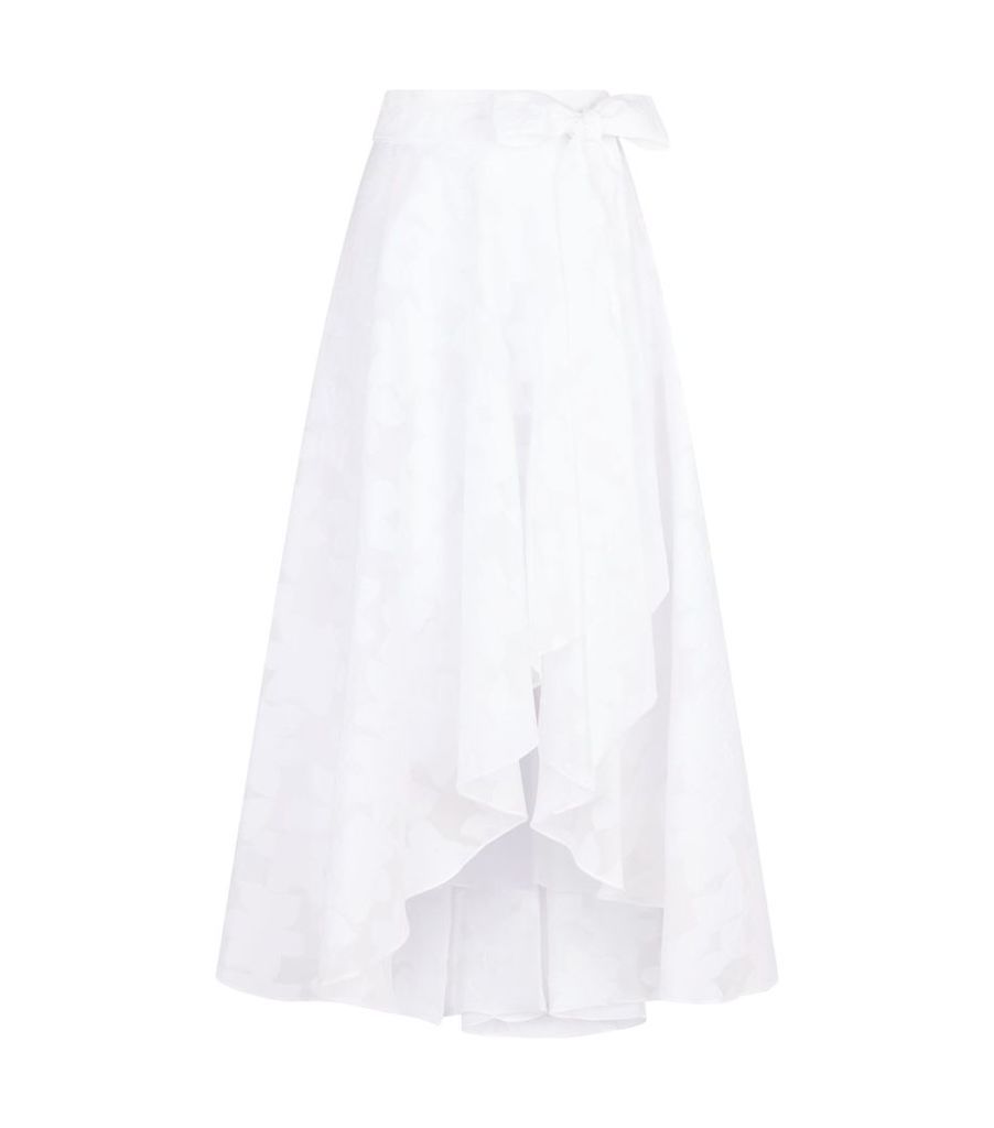 Floral Jacquard Wrap Skirt