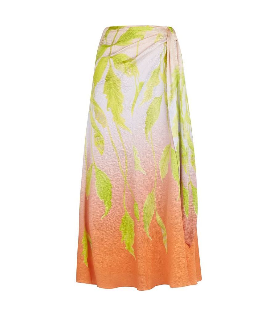 Serrsucker Floral Midi Skirt