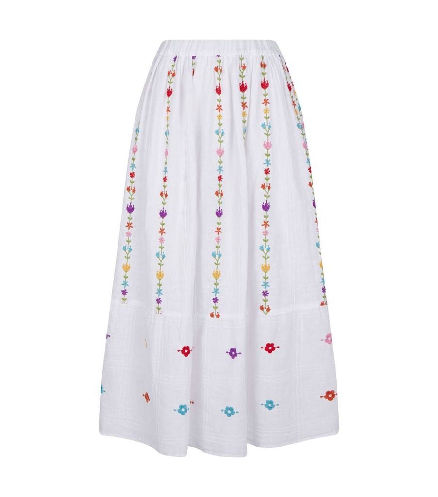 Embroidered Floral Skirt