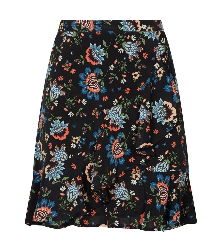 Floral Print Ruffle Skirt