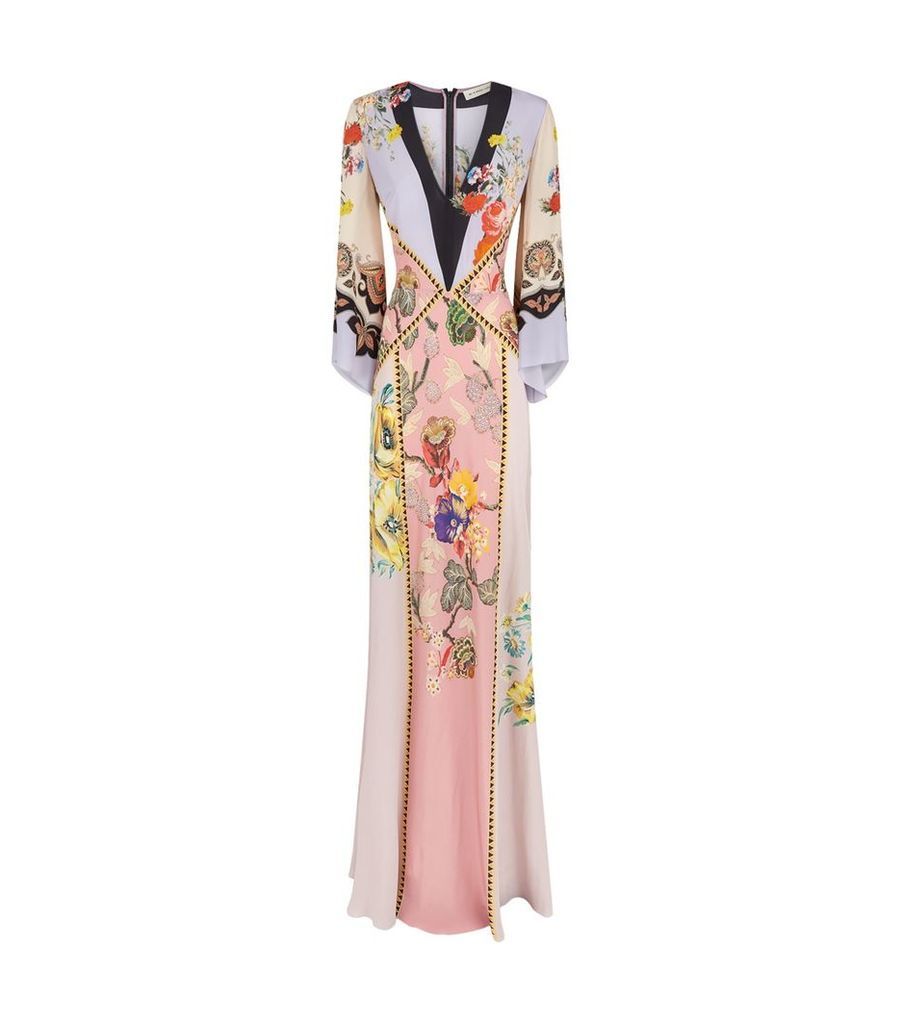 Floral Flared Sleeve Gown