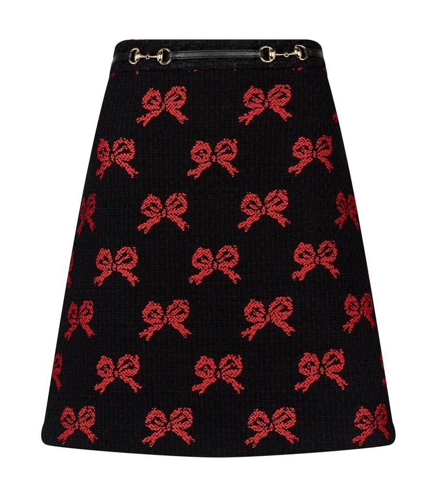 Bow Tweed Skirt
