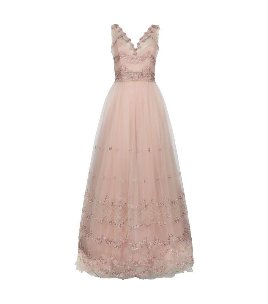 Floral Tulle Maxi Dress