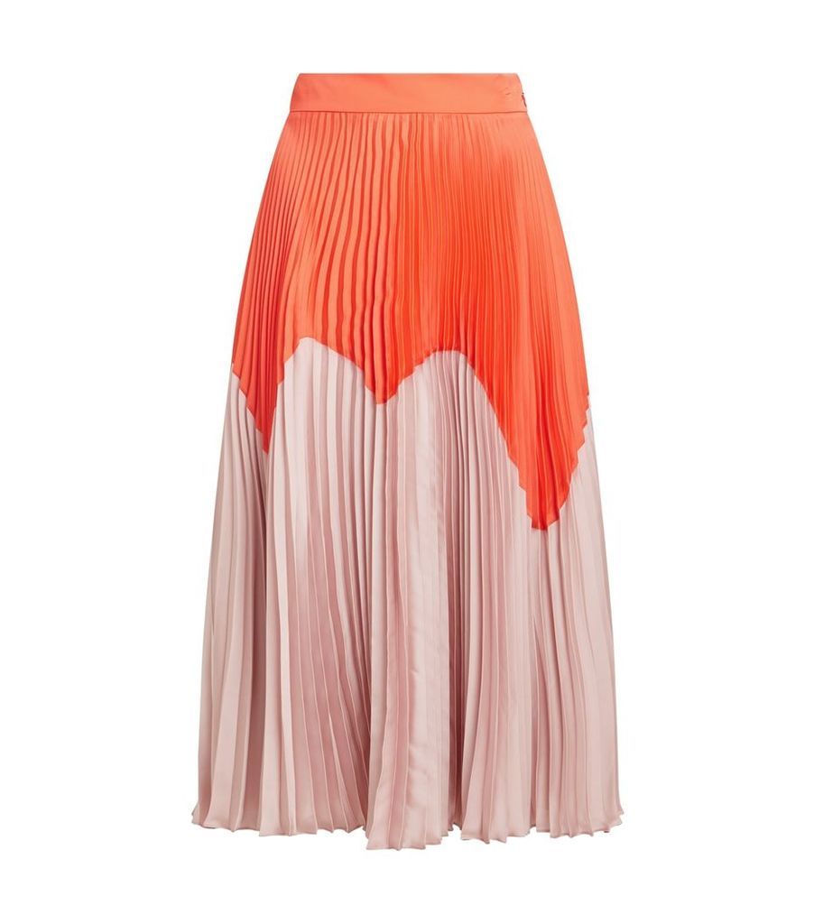 Ollyn Pleated Two-Tone Skirt