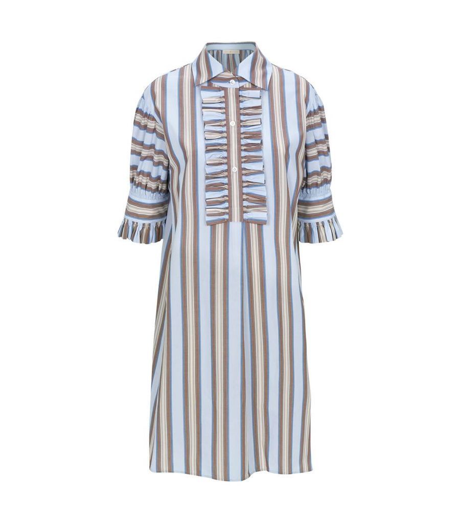 Striped Ruffle Cotton Dress