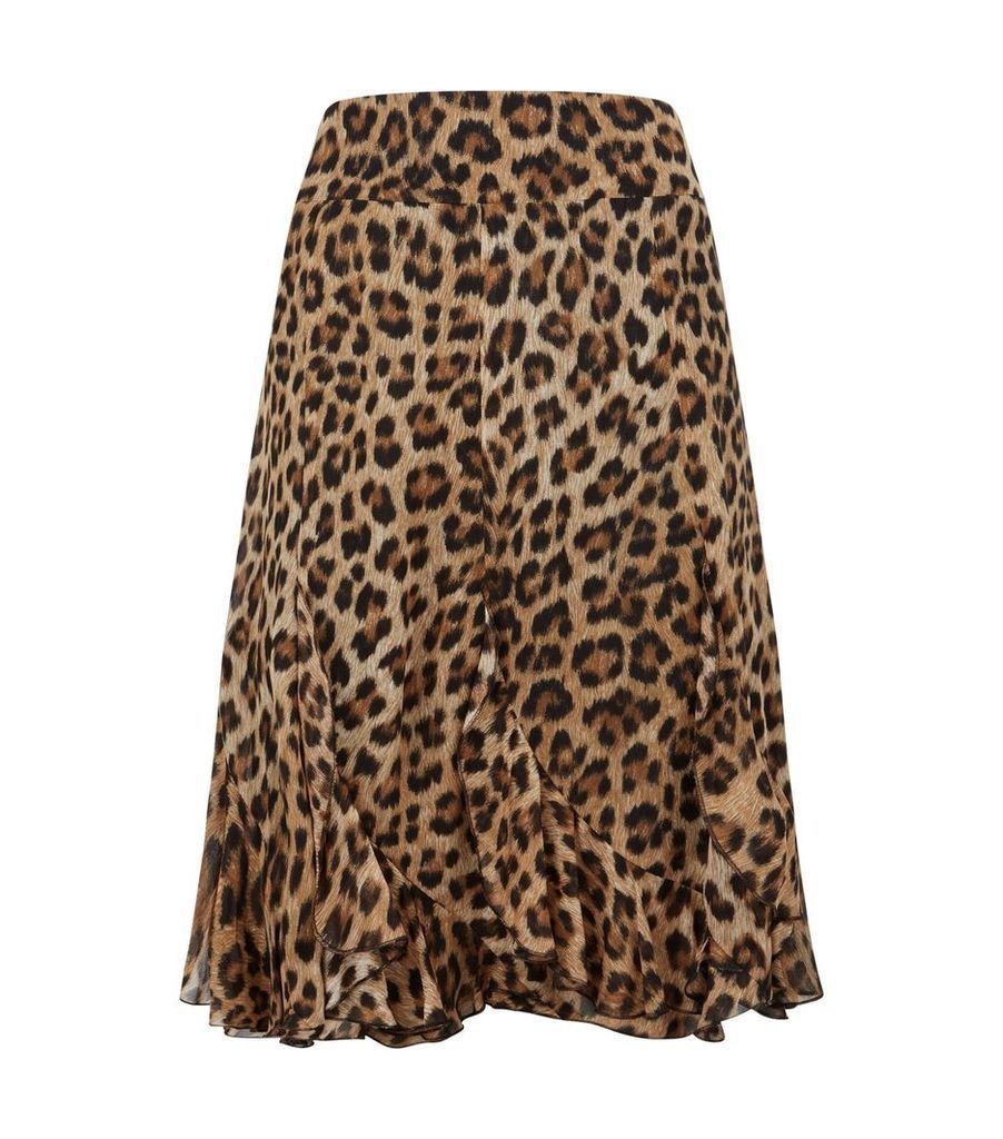 Leopard Print Ruffled Skirt