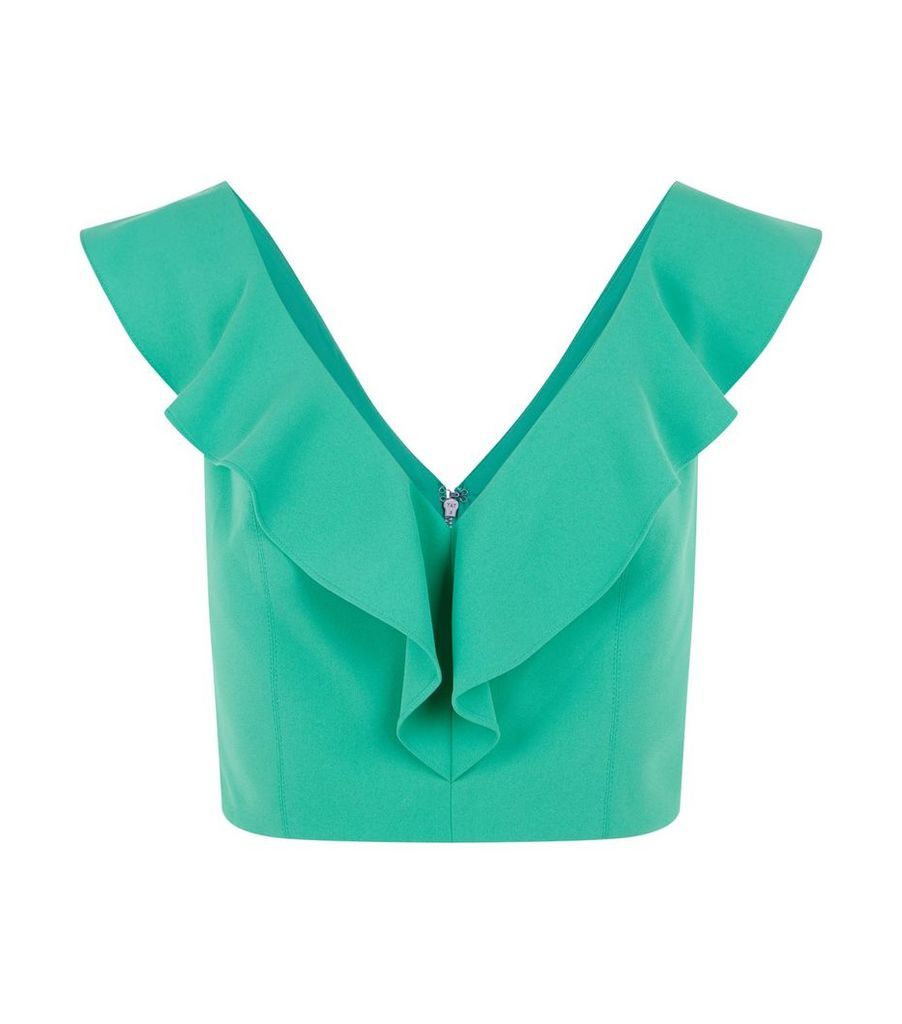 Pria Cropped Ruffle Top