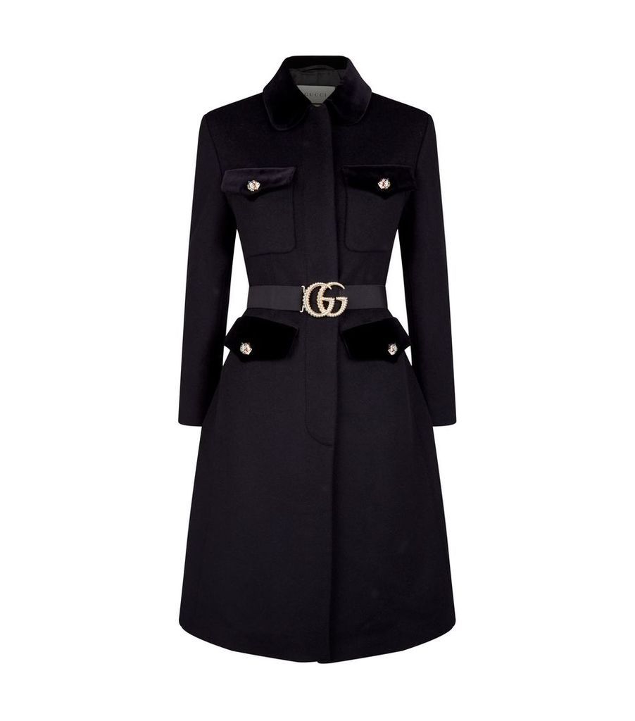 Tiger Button Belted Coat