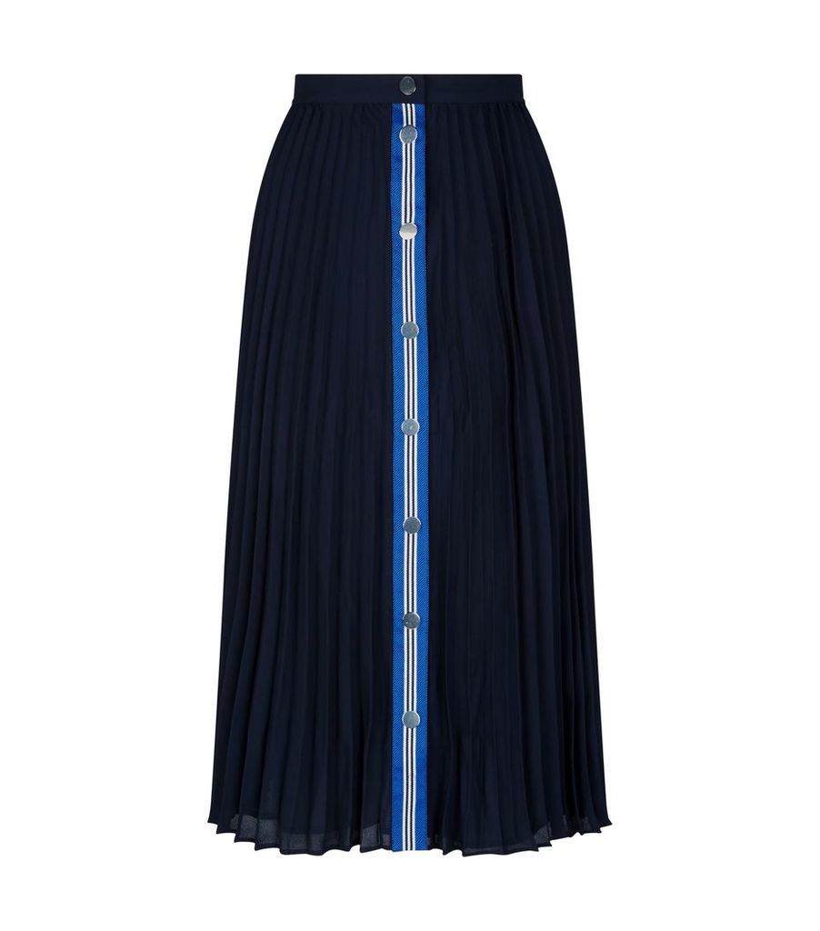 Stripe Trim Pleated Skirt
