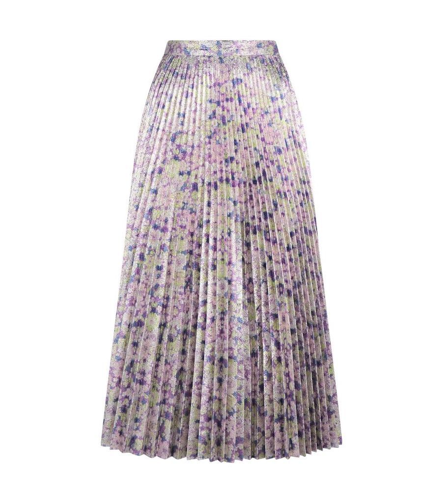 Floral Lurex Midi Skirt