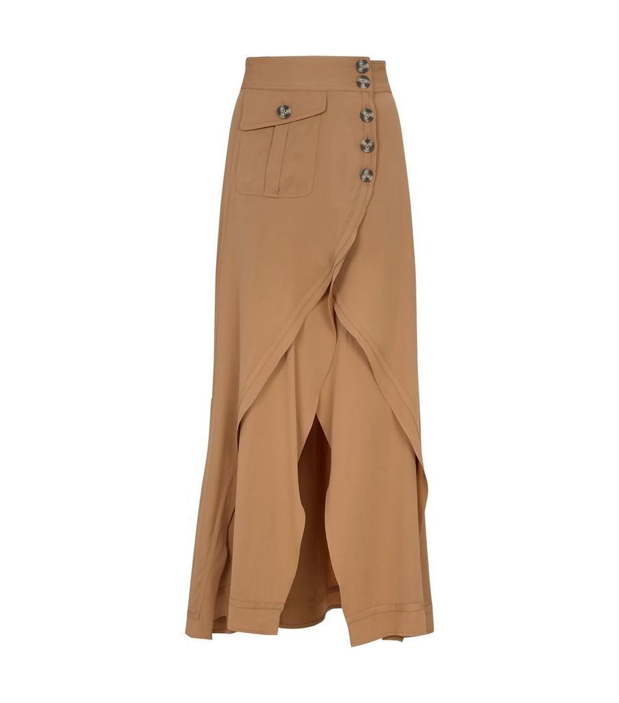 Buttoned Midi Skirt
