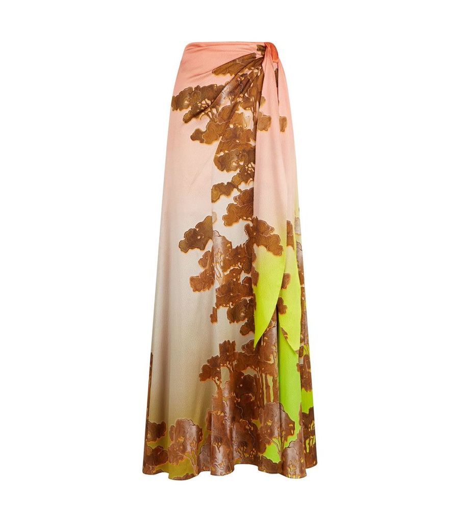 Serrsucker Floral Midi Skirt