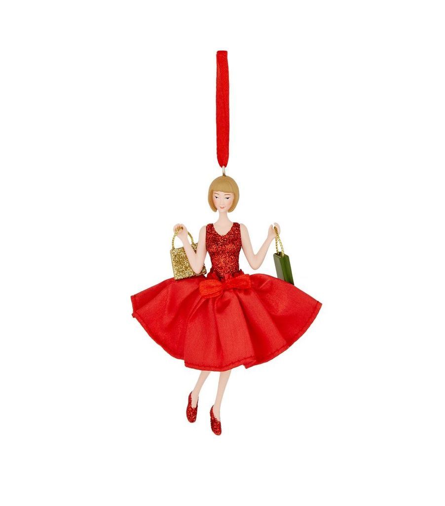 Red Dress Shopping Girl Decoration