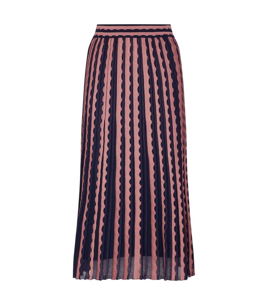 Wave Textured Midi Skirt
