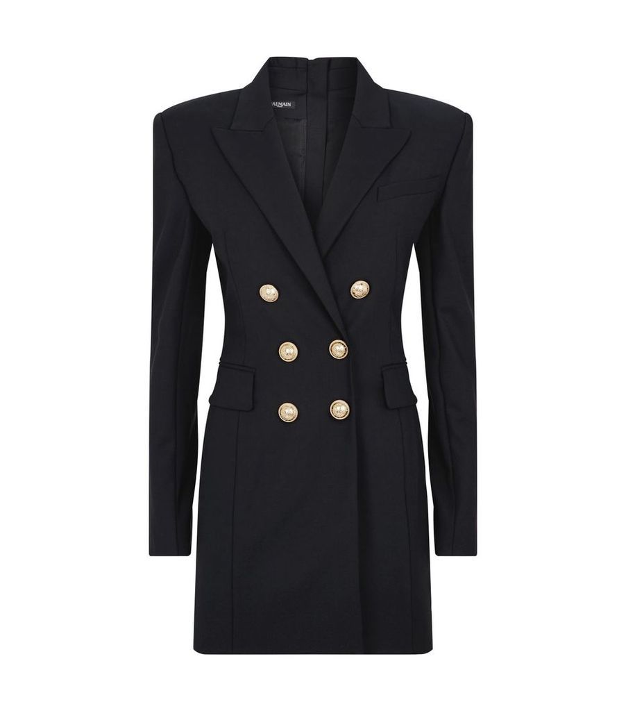 Embossed Button Jacket Dress