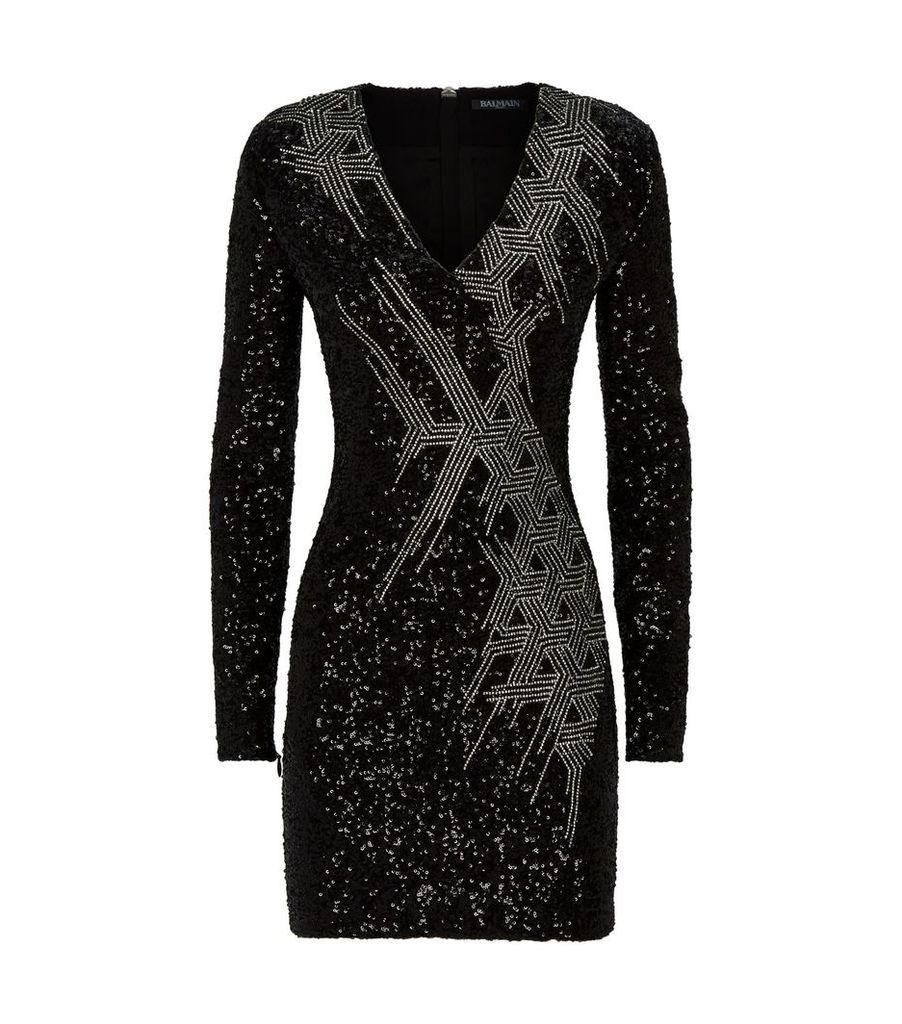 Sequin Embroidered Mini Dress